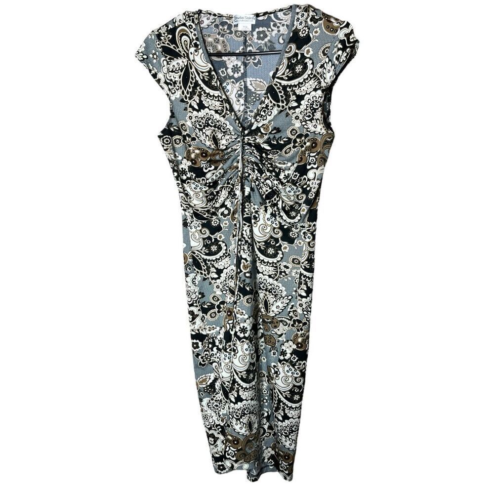 Vintage Studio Soleil Y2K Paisley Print MIDI Dress Size L